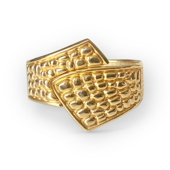 Vintage Statement Chunky Goldtone Bangle Clamper Bracelet, Cleopatra - Picture 3 of 5